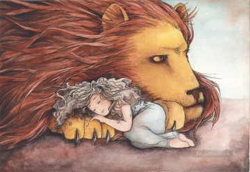 動物 Painting - ライオンの娘